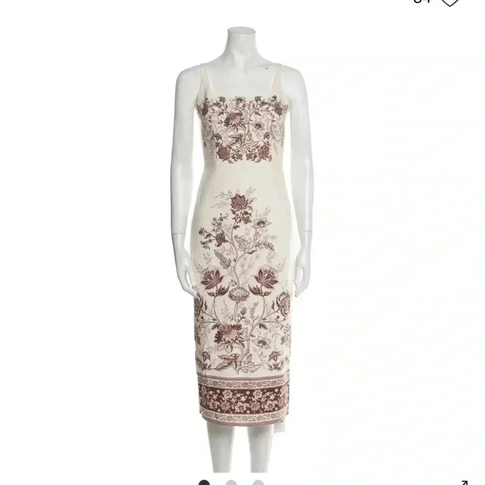 Christian LaCroix linen spaghetti strap dress NWT square neckline sheath elegant
